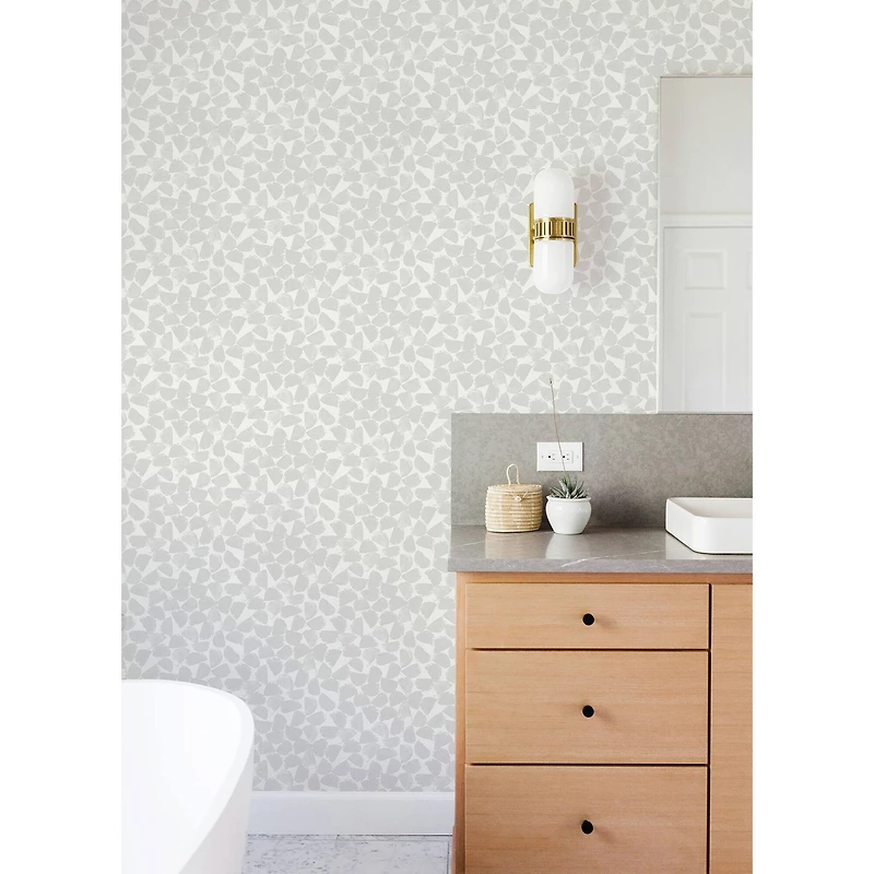 InHome Bliss Print Gray Peel & Stick Wallpaper