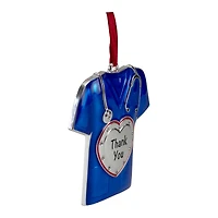 Silver Plated Blue Scrubs Crystal Embellished Ornament