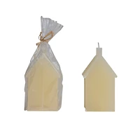 Hello Honey® 5" Cream Unscented House Shaped Candle