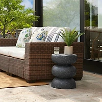 Glitzhome® 18" Multifunctional Faux Terrazzo Garden Stool