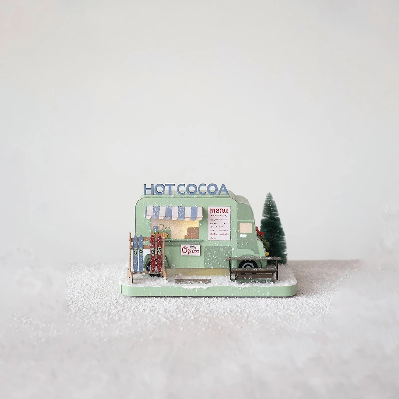 Hello Honey® 10.25" LED Paper Hot Cocoa Truck in Winter Scene