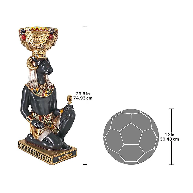 Design Toscano® 2.5ft. Egyptian God Khnum Pedestal Urn Statue
