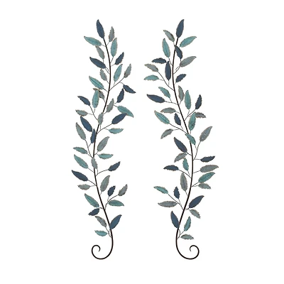 Turquoise Traditional Floral Metal Wall Décor Set