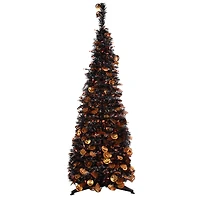 4ft. Fall Harvest Pop Up Artificial Thanksgiving Tree with Pumpkins, Orange Lights