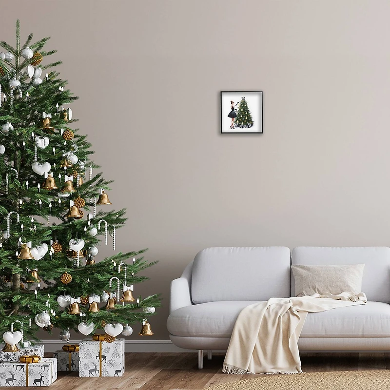 Stupell Industries Trendy Christmas Tree Framed Giclee Wall Art