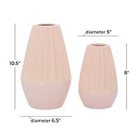 Pink Ceramic Contemporary Vase Set