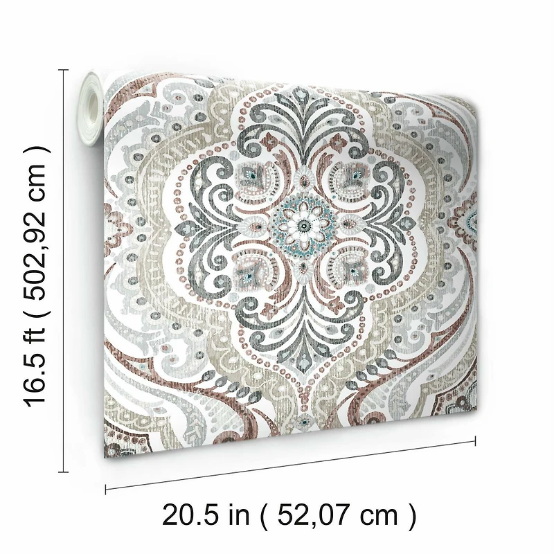 RoomMates Bohemian Damask Peel & Stick Wallpaper