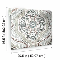 RoomMates Bohemian Damask Peel & Stick Wallpaper