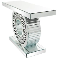 Silver Wood Mirrored Crystal Console Table 47" x 16" x 30"