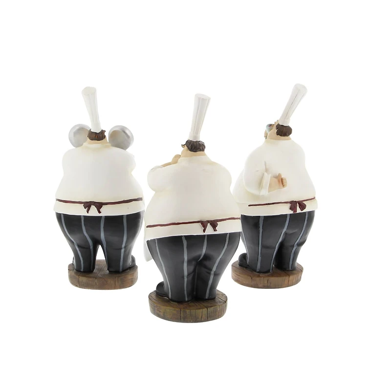 10" White Polystone Traditional Chef Sculpture, 3ct.