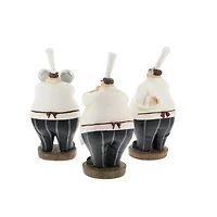 10" White Polystone Traditional Chef Sculpture, 3ct.