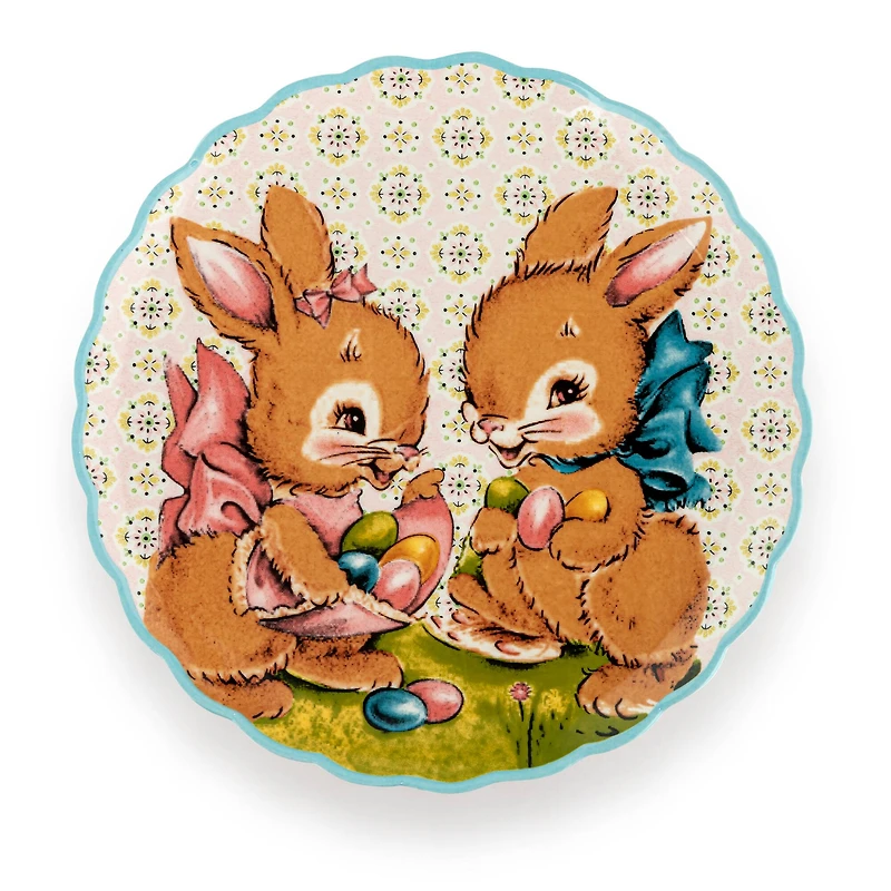 Mr. Cottontail 8" Scalloped Easter Plates Set