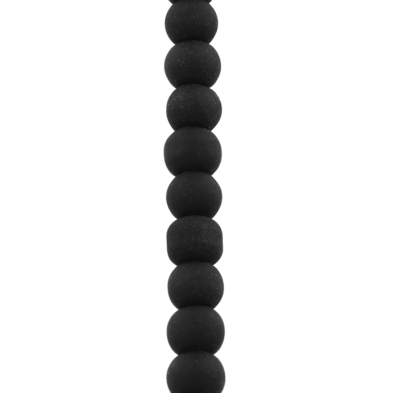 Black Glass Round Beads, 4mm by Bead Landing™