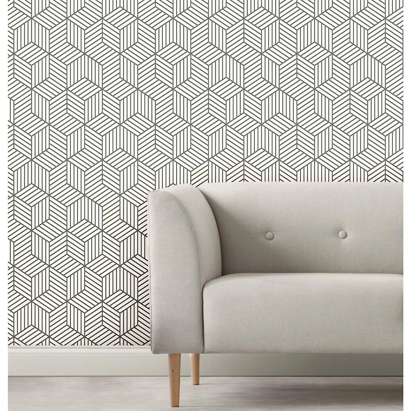 RoomMates Striped Hexagon Peel & Stick Wallpaper