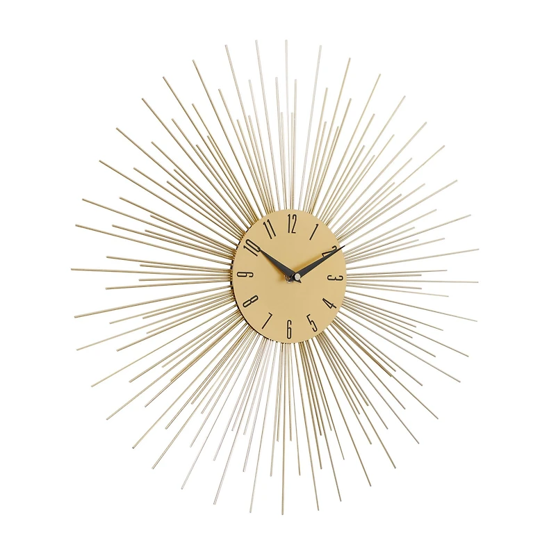 19" Gold Metal Contemporary Wall Clock