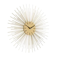 19" Gold Metal Contemporary Wall Clock