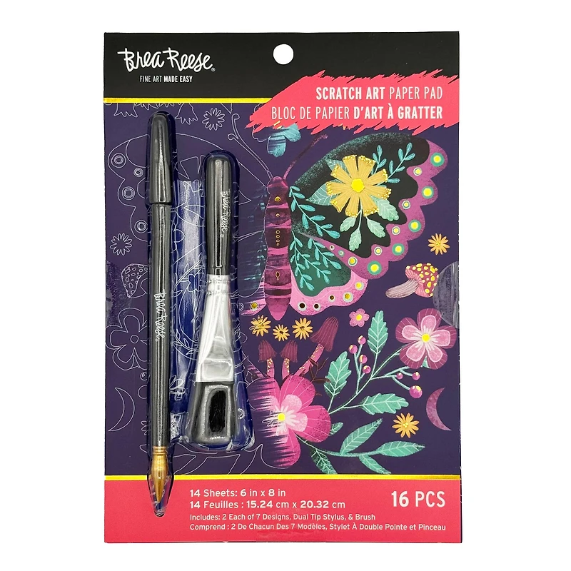 Brea Reese™ 6" x 8" Spring Garden Scratch Art Paper Pad