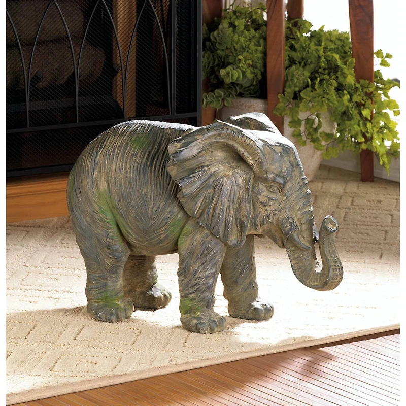 12.5” Weathered Elephant Statue