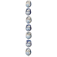 Blue Mix Ceramic Owl Beads, 15mm by Bead Landing™
