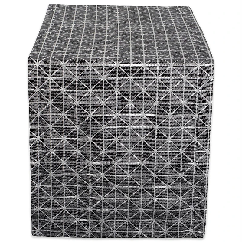 Black and White Triangle Table Runner 14" x 72"