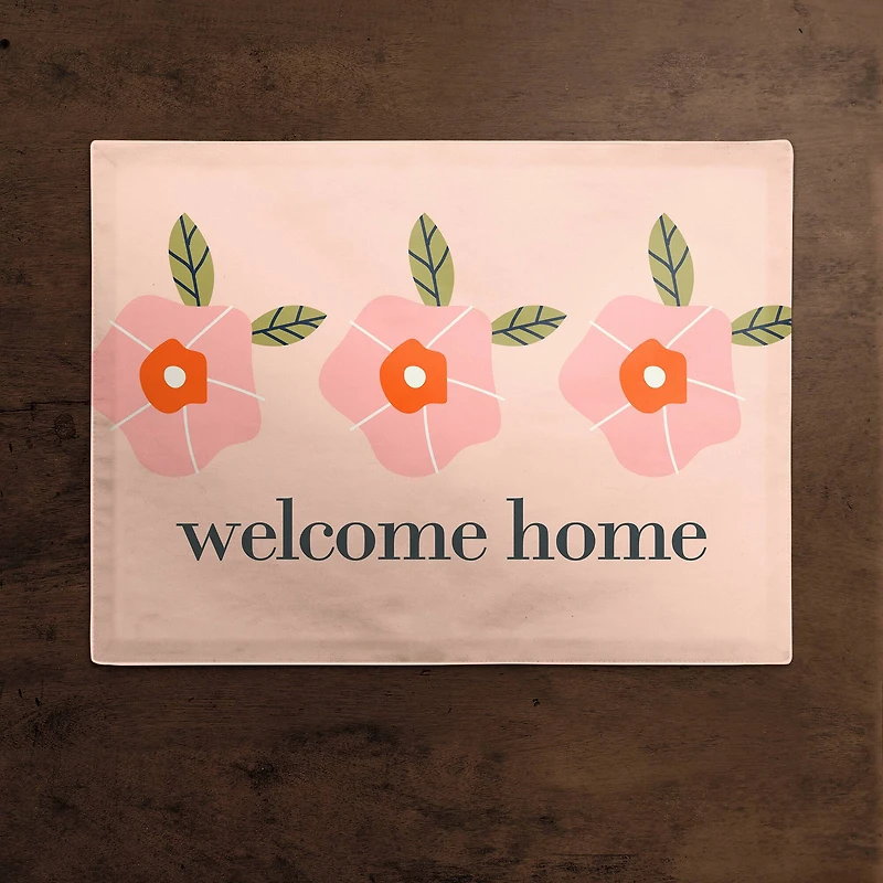 Welcome Home Floral 18" x 14" Cotton Twill Placemat