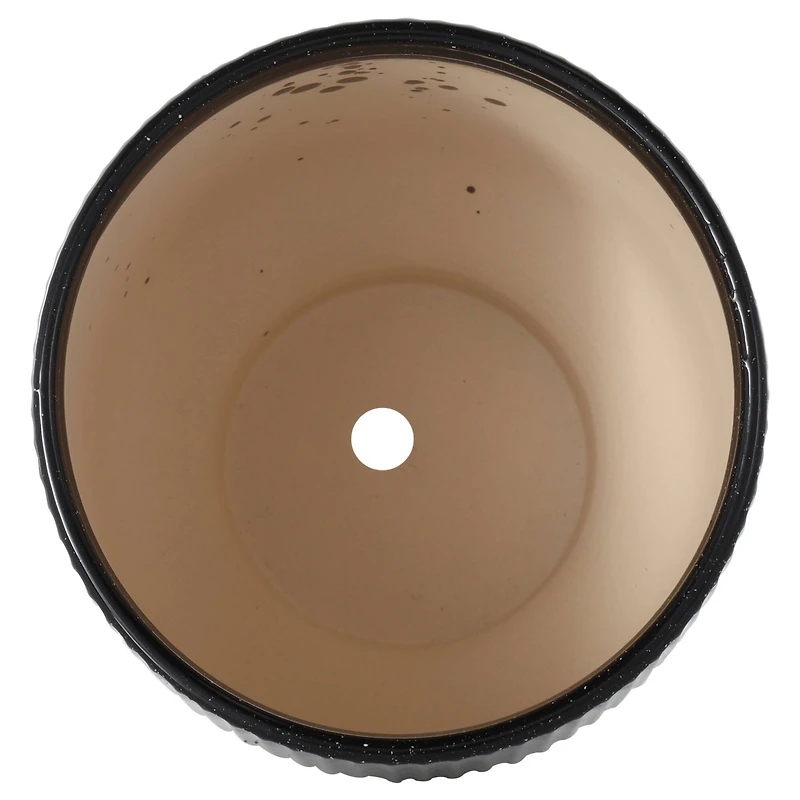 Black Ceramic Speckled Planter Set