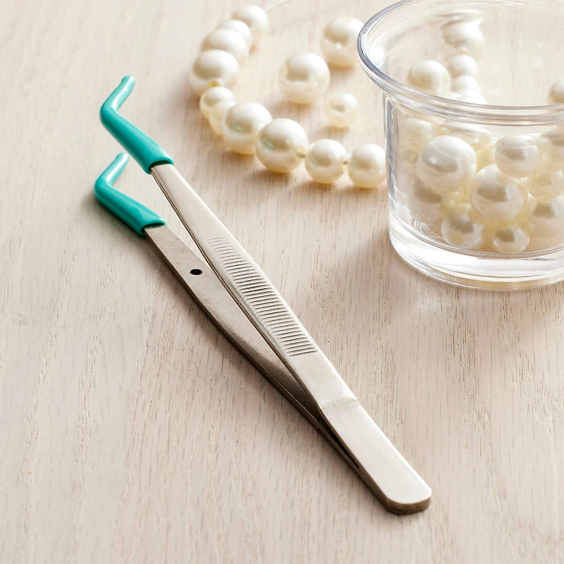 Bent Nose Tweezers by Bead Landing™