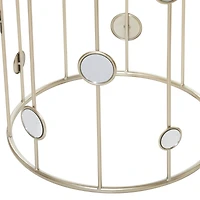 Glass & Gold Metal Contemporary Accent Table Set