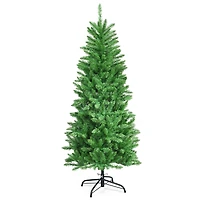 Costway 5ft. Pre-Lit Slim Pencil Fir Artificial Christmas Tree, Warm White LED Lights