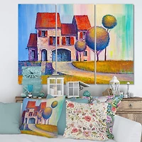 Designart - House With Red Roof In The Village