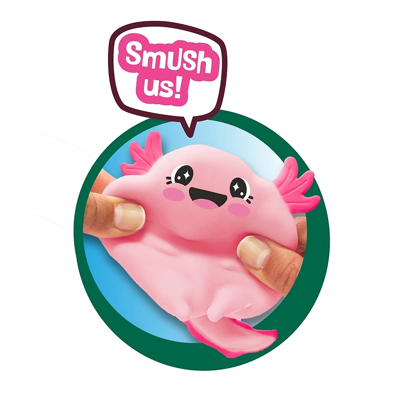 Assorted Ja-Ru® Ugly Cute™ Smushy Axolotl Toy