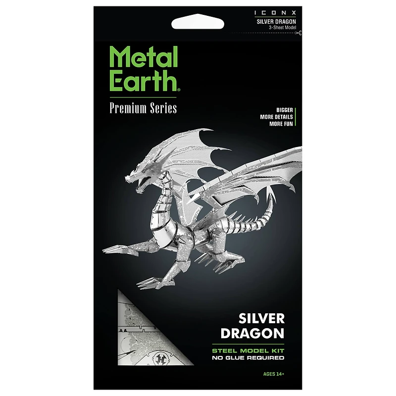 Metal Earth® Silver Dragon Steel Model Kit