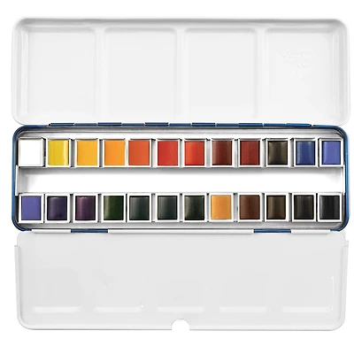 6 Pack: 24 Half Pans Classic Watercolor Set by Artist's Loft™