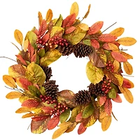 26" Leaves & Berries Twig Thanksgiving Wreath