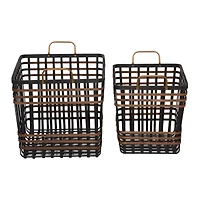 Black Seagrass Farmhouse Storage Basket Set