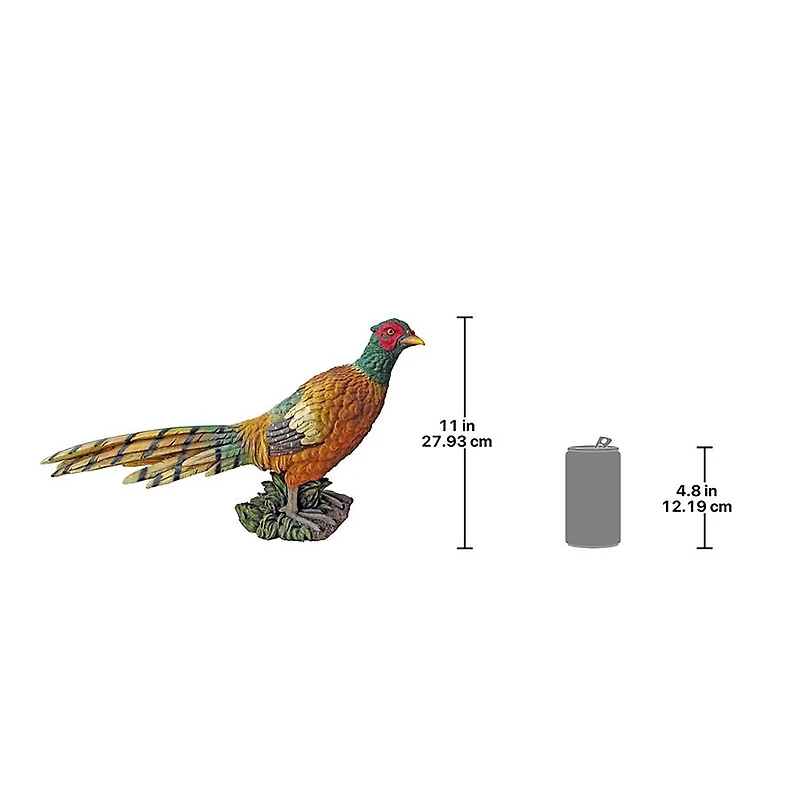 Design Toscano 11" Standing Pheasant Game Bird Statue