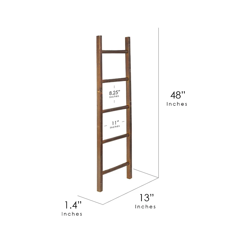 4ft. Wood Wall Mounted & Leaning Decorative Ladder