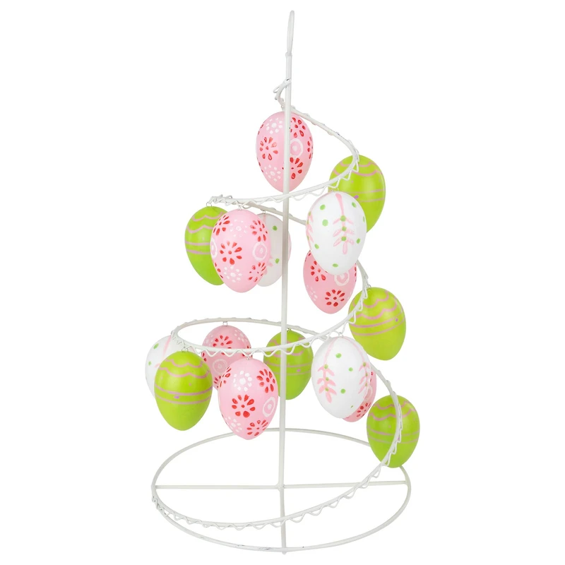 Pastel Pink, White and Green Floral Cut-Out Easter Egg Tree