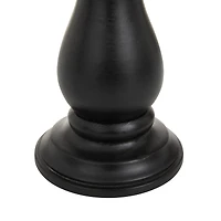 Set of 3 Black Mango Wood Traditional Candle Holders