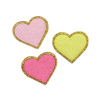 Glitter Heart Iron On Patches, 3ct. by Make Market®