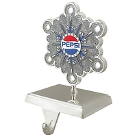 6.5" Silver & Blue Pepsi Snowflake Christmas Stocking Holder