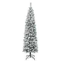 7.5ft. Unlit Acacia Pencil Slim Flocked Artificial Christmas Tree