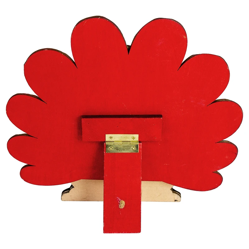 10" Wooden Turkey with Pumpkin Thanksgiving Decoration