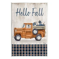 Stupell Industries Hello Fall Plaid Pumpkin Truck Wall Plaque Art