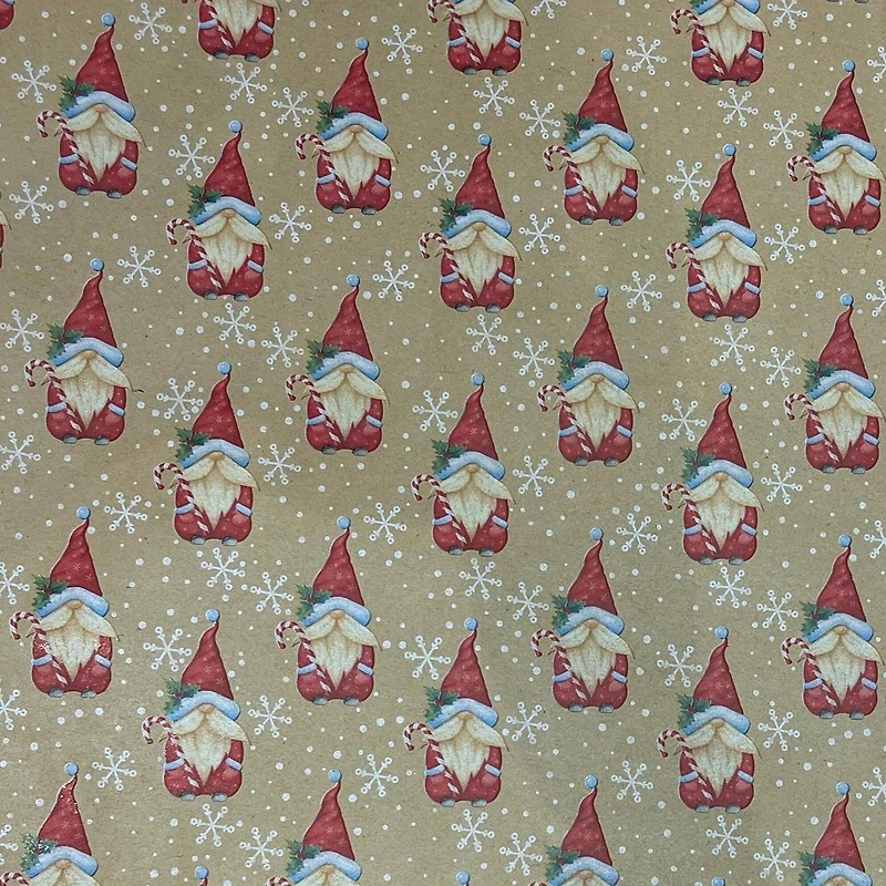 Kraft with Gnomes Premium Gift Wrap by Celebrate It™