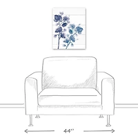 Blue Floral Shiplap 16" x 20" Canvas Wall Art
