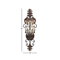 31" Gold Glass Rustic Candle Wall Sconce