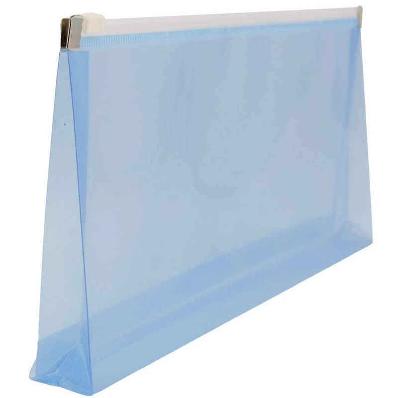JAM Paper 5'' x 10'' Clear Plastic Pencil Pouch with Zip Closure