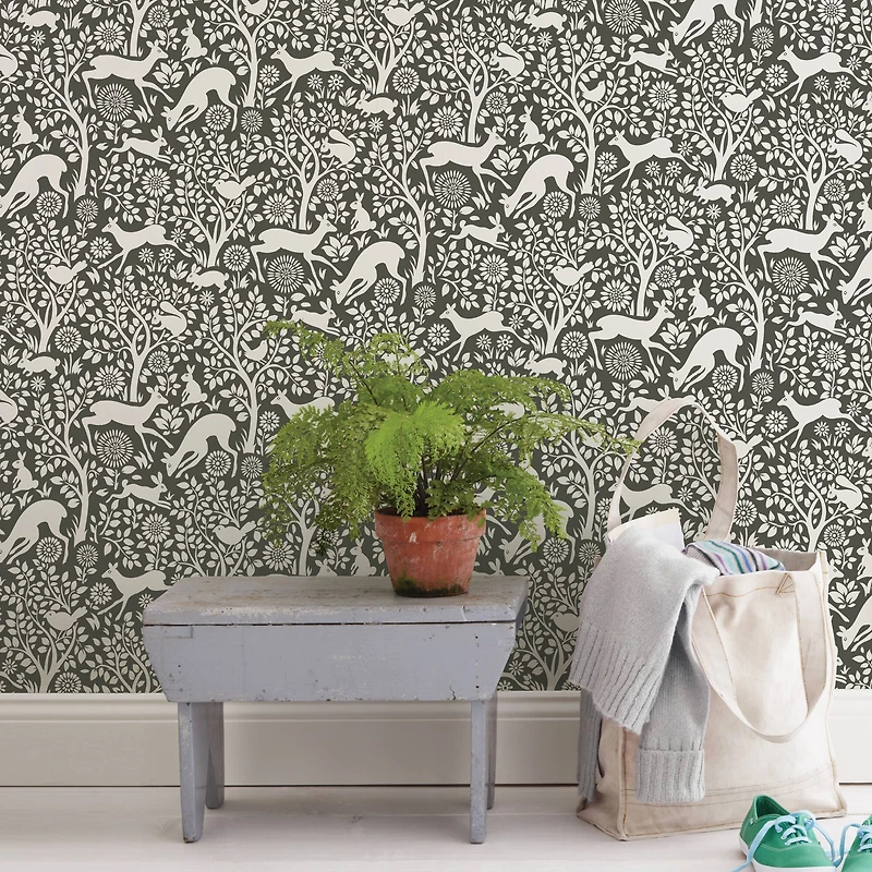 NuWallpaper Charcoal Merriment Peel & Stick Wallpaper