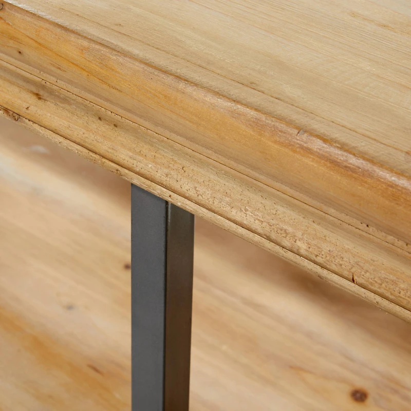 Brown Wood Industrial Shelving Unit, 34 " x 48 " x 17 "